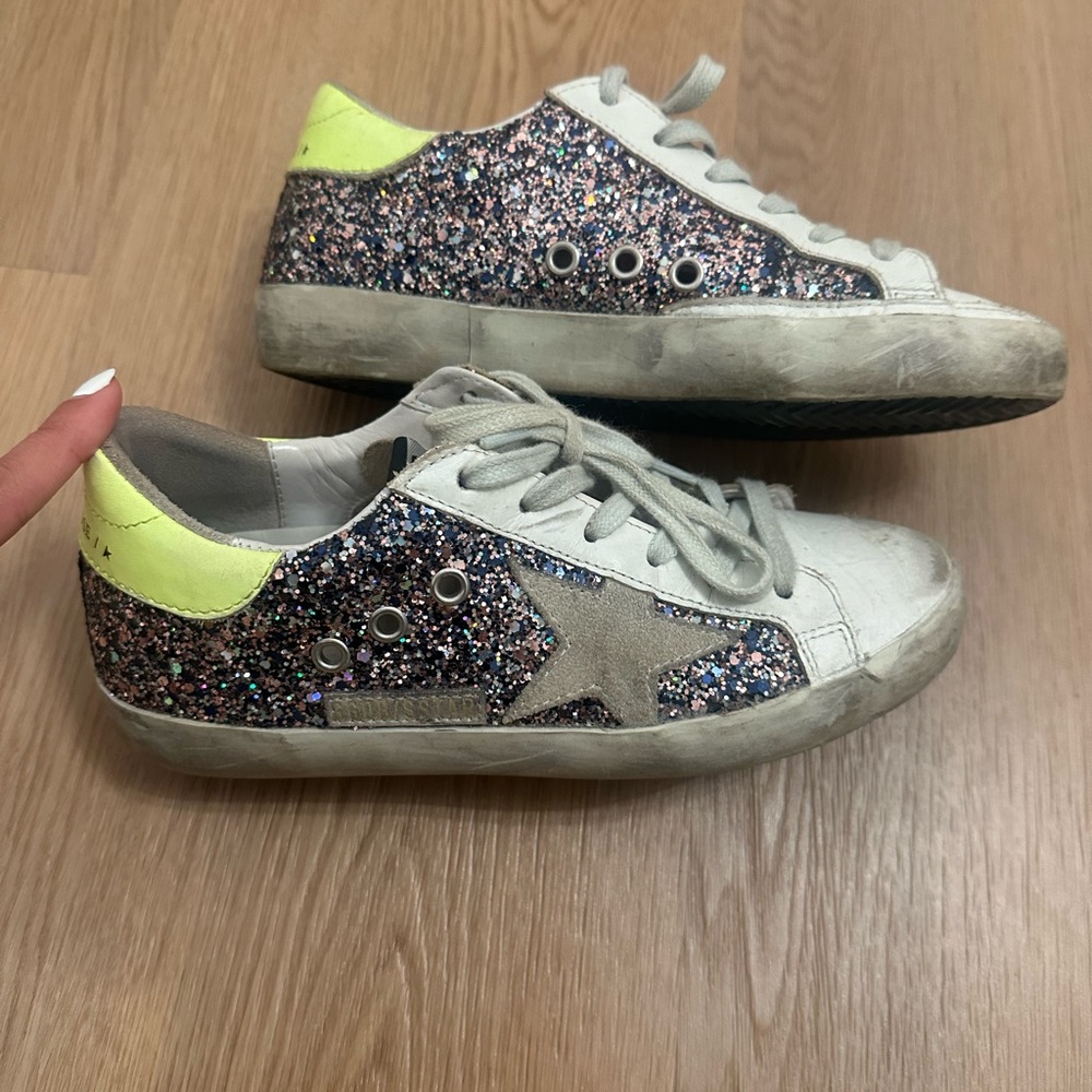 Golden goose rainbow Glitter Star Sneakers with Neon Accents